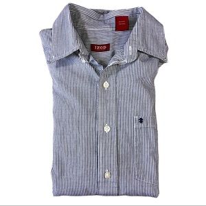 IZOD Gingham Stripe Dress Shirt Button Down
